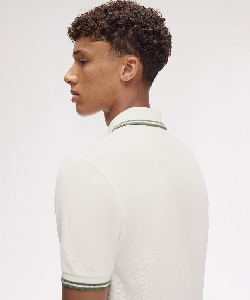 FRED PERRY [M3600] Twin Tip Fred Perry Shirt - Light Ecru/Olive Mint Afpm2513600-Y54