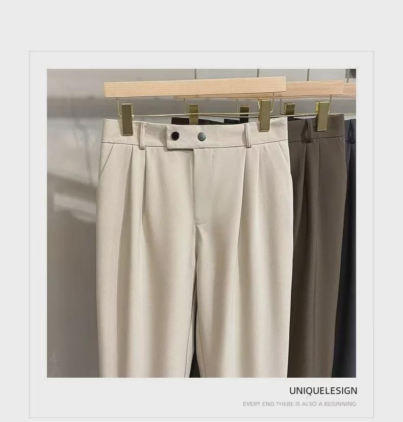 Trendige, kurze Haremshose im koreanischen Stil für Herren – vielseitiger, drapierter Anzug für Frühling und Sommer