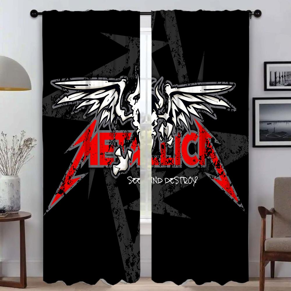 Blackout Curtains 2 Pieces M-MetallicaS Anti-mosquito Curtains for Living Room Curtain Shades Tulle for Bedroom Partition Camera