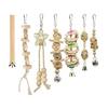 Bird Toys Combination Parrot Bird Toys Wood Articles Bite Pet Bird Toys For Parrot Training Bird Toy Swing Ball Bell Standing