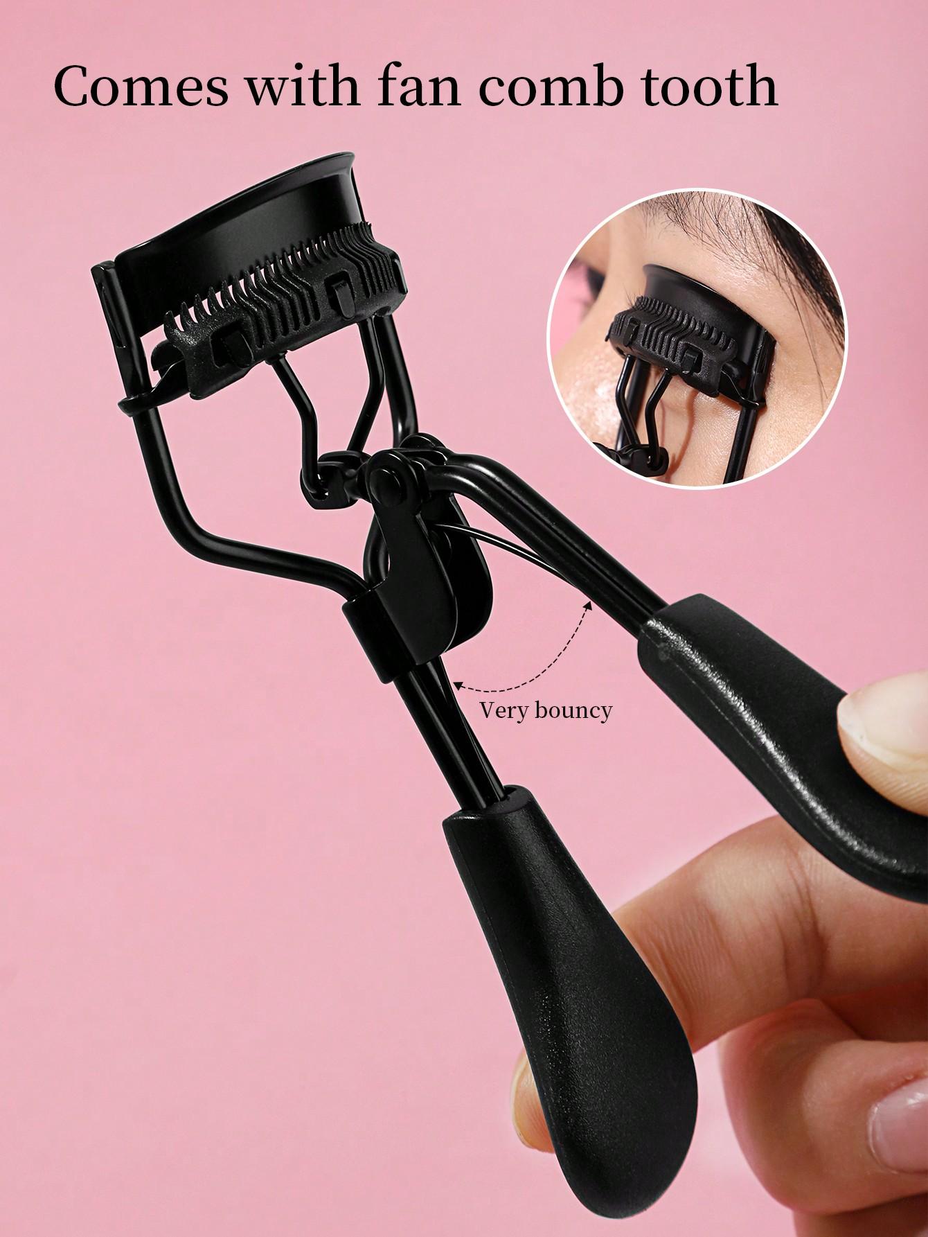 

1 шт. Портативный керлер для ресниц, черного цвета с расческой, мгновенно завивает и фиксирует ресницы, подходит для ежедневного макияжа 1PC