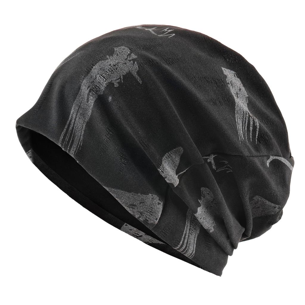 Unisex Chinese-Style Letter-Print Slouchy Beanie Men Women Fashion Loose Style Bonnet Cap Spring Autumn Casual Sport Hats