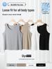 Plus Size Threaded Cotton Round Neck Vest - Spring/Summer Elastic Camisole for Women