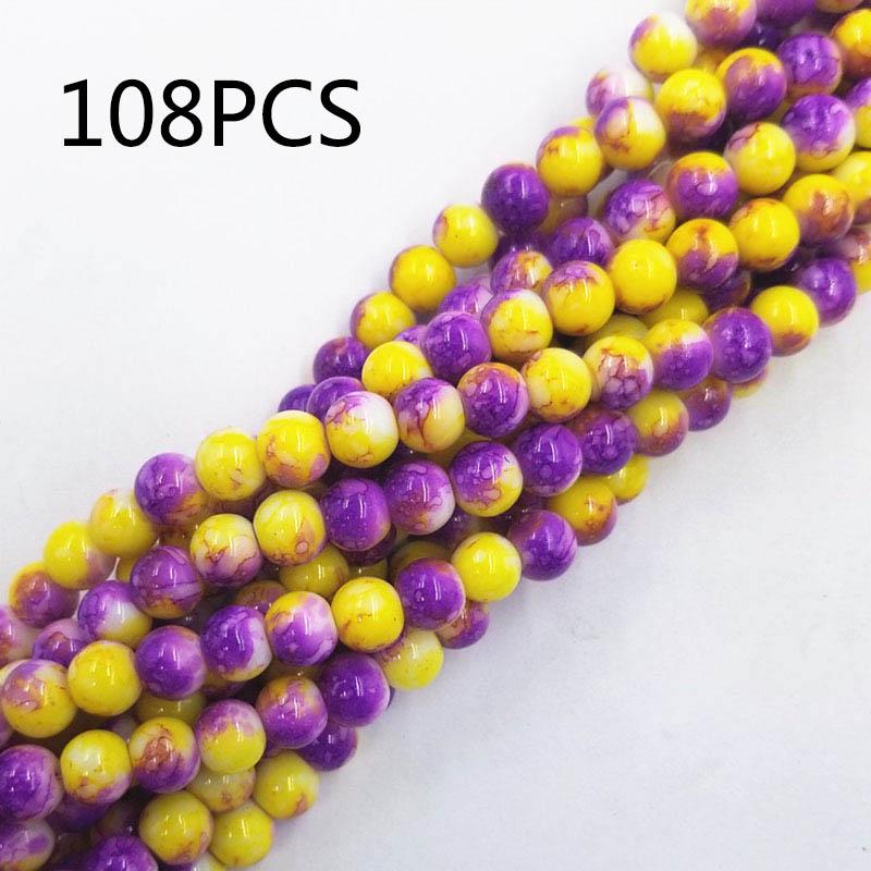70/108pcs 8mm Glass Loose Beads DIY Handmade Accessories for Bracelet Necklace  Jewelry Making