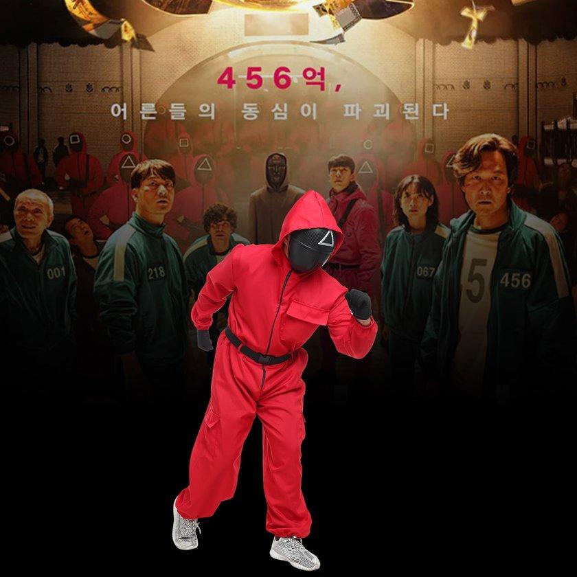 Buy Cozy Costume For Squid Game Jumpsuit With Hood And Mask Fashion
