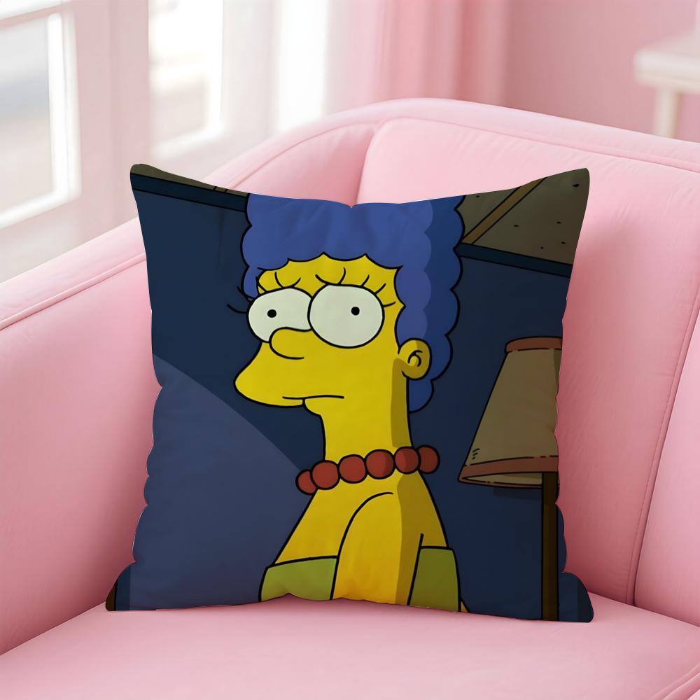 Husa de Pernă Anime S-Simpsons pentru Casă și Mașină, Multi-Scenă - Reversibilă, Moale și Durabilă pentru Utilizare Zilnică