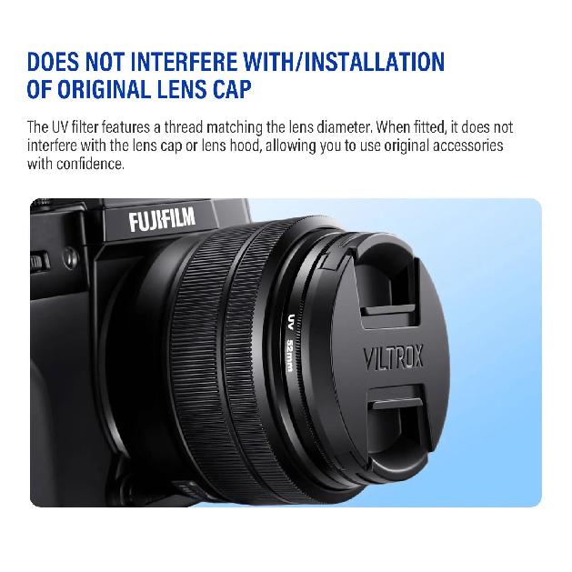 UV Filter Ultra-Thin High Transmittance Lens Filter 49/52/55/58/67/72/77/82mm Mirrorless Camera Protective Lens for Canon, Nikon