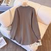 Large Size Women's Winter New-style Sweater with Round Neckline, As A Stylish Base Layer and Long-sleeved Top