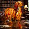 Colored Resin Animal LED Light,Stained French Tabletop Night Light,Cute Pet Dog Themed LED Table Lamp,Cozy Bedroom Ornaments
