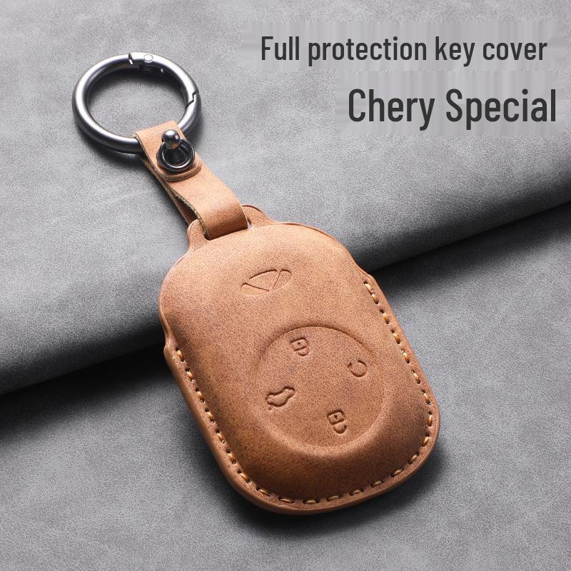 Chery Fengyun A9L Full Coverage Goat Leather Key Case with Protective Buckle