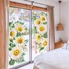Window Stickers Daisy Butterfly Design for Home Kitchen Bathroom Office 2 Pieces Static Cling Easy Application