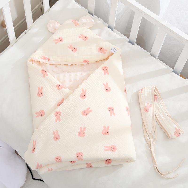 Crêpe Bohnen Bohnenklammer Baumwollsteppdecke Säugling Mit Kapuze Baumwolle Winddicht Außen Decke Neugeborenes Baby Steppdecke