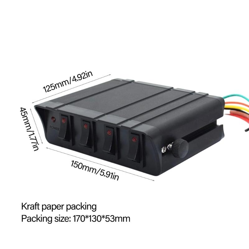 Waterproof 4 Gang Switch Panel Heavy Duty Switch Box Universal Fitment Switch Easy To Use for Car & Road  Vehicles