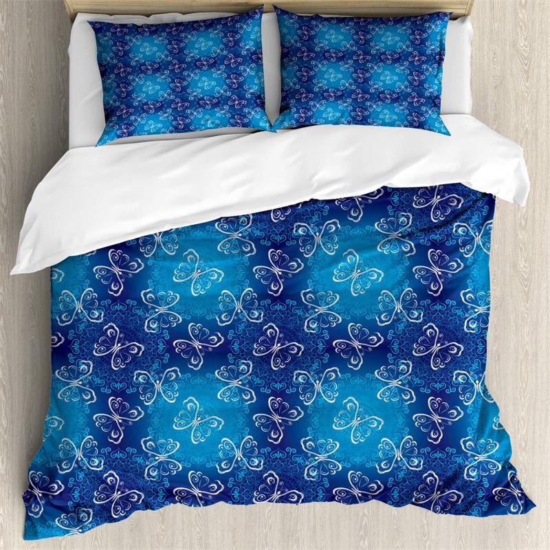Comforter Butterfly Romantic Spring Theme Bedding Set Colorful Flying Butterflies Twin Full For Girls Teen Deocr