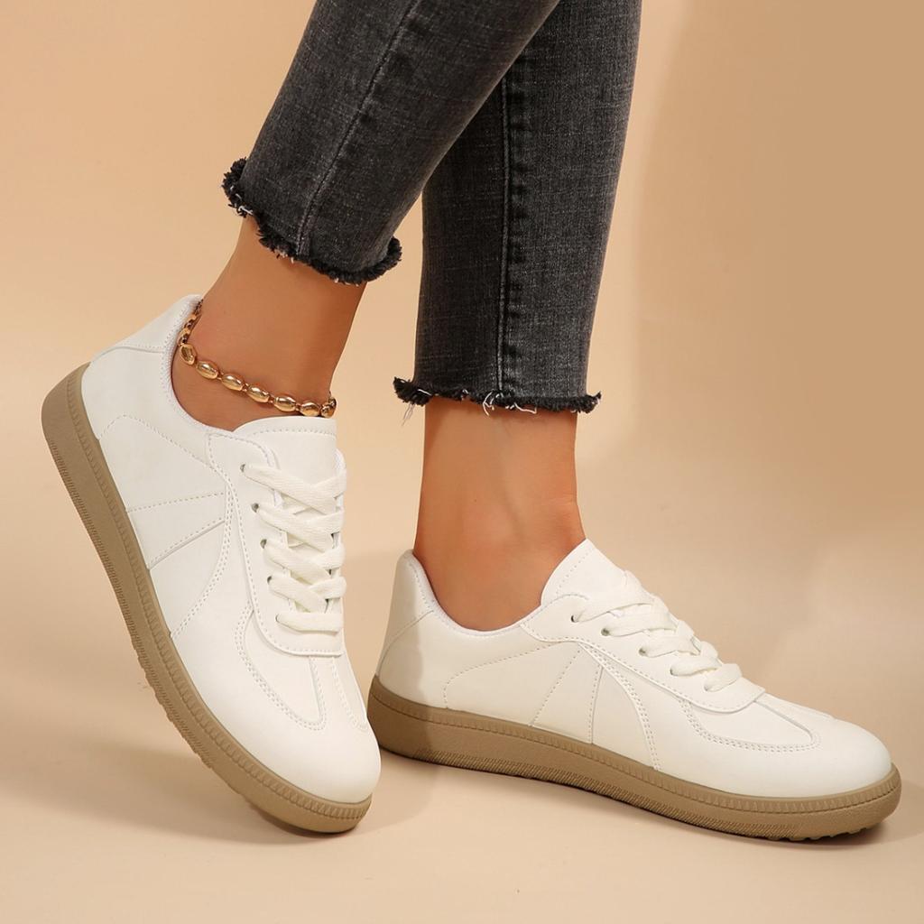 Retro Dexun Women's Shoes 2025 New Summer Flat-bottomed Wear-resistant Little White Sports and Leisure Forrest Gump Shoes Lace-up Board Shoes