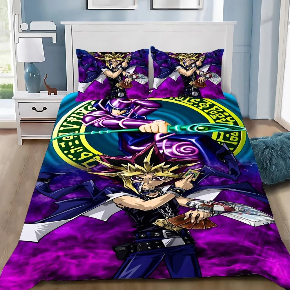3D Print Yu-Gi-Oh MONSTER CARD Anime Bedding Set Duvet Cover Bed Set Quilt Cover Pillowcase Comforter king Queen Size Boys Adult
