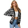 Casual Plaid Printted Cardigan Women Sweater Autumn Knitted Open Stitch Single Breasted Loose Ladies