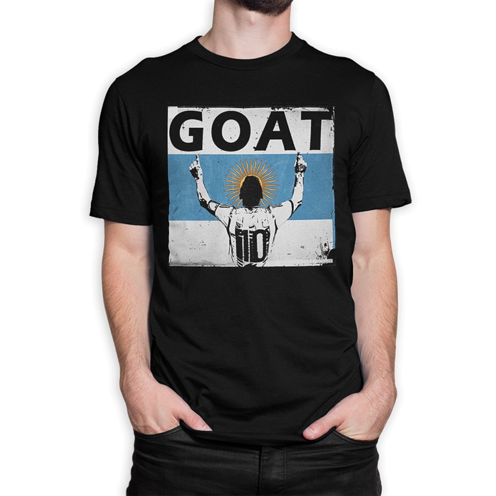 Lionel Messi GOAT T-Shirt, Men s Women s All Sizes (MSS-56091) M