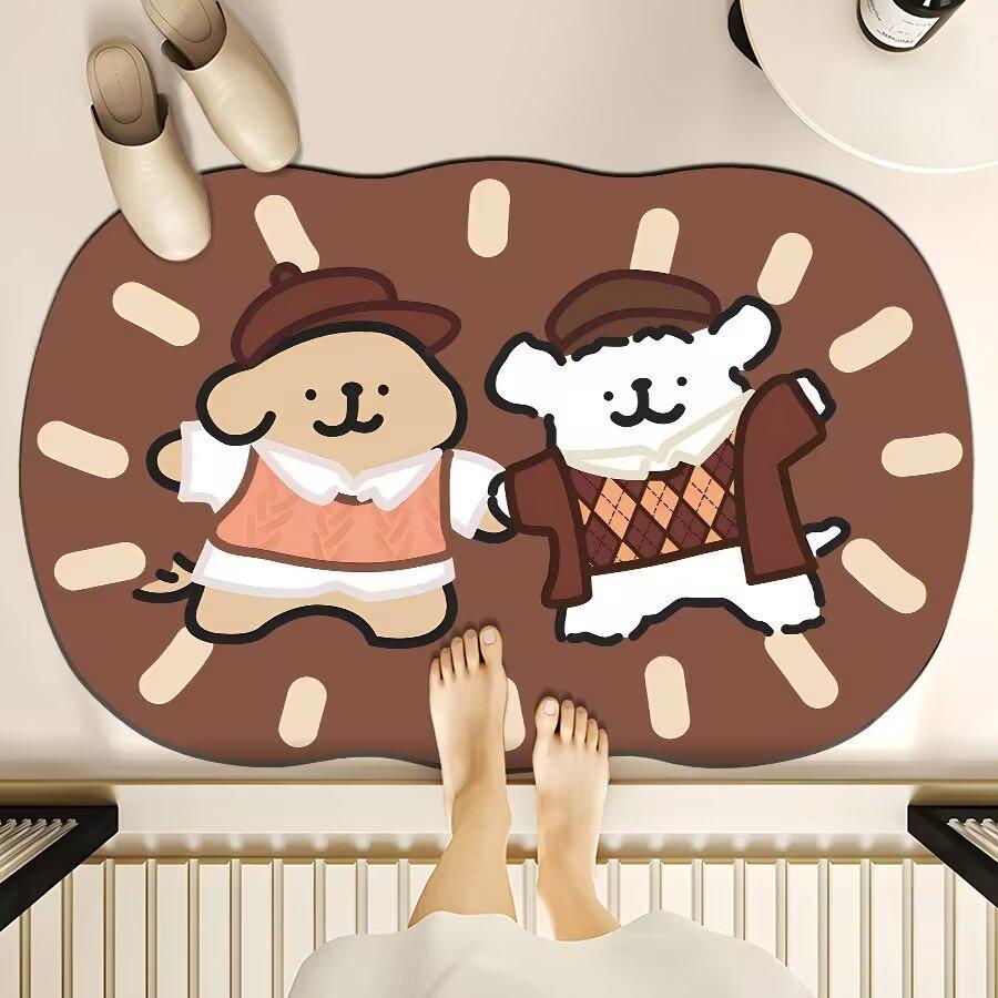 Diatom Mud Pad Resistant To Dirty Toilet Bathroom Toilet Door Area Moisture-wicking Quick Drying Mat Shower Room Door Slip-resistant Mat