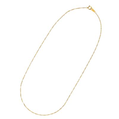 24 Karat Halskette K24 Schraubkette, hergestellt in Japan, reines Gold, Zertifizierungsstempel, 42 cm, Zugring [Fairy Kallet], 1,7 g