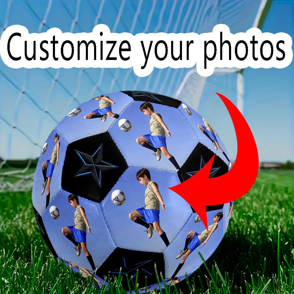 Soccer Practice Progress Customizable photos Size 5 Soccer Ball Machine-Stitched Indoor/Outdoor Training and Matches