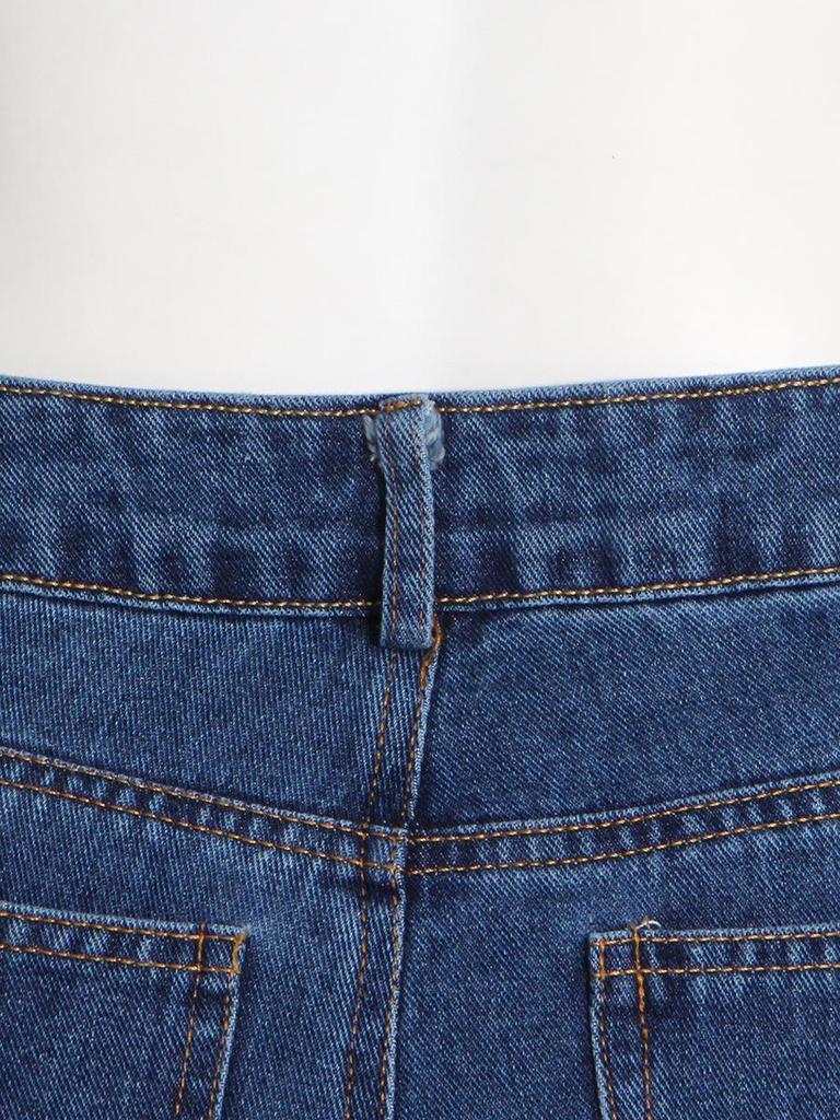 Autumn 2025 Women's High-Waisted Wide-Leg Jeans with Large Pockets and Casual Style