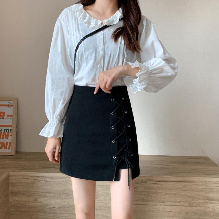 Summer High Waist Asymmetric Short Skirt With Tie Detail For Casual Womens Fashion