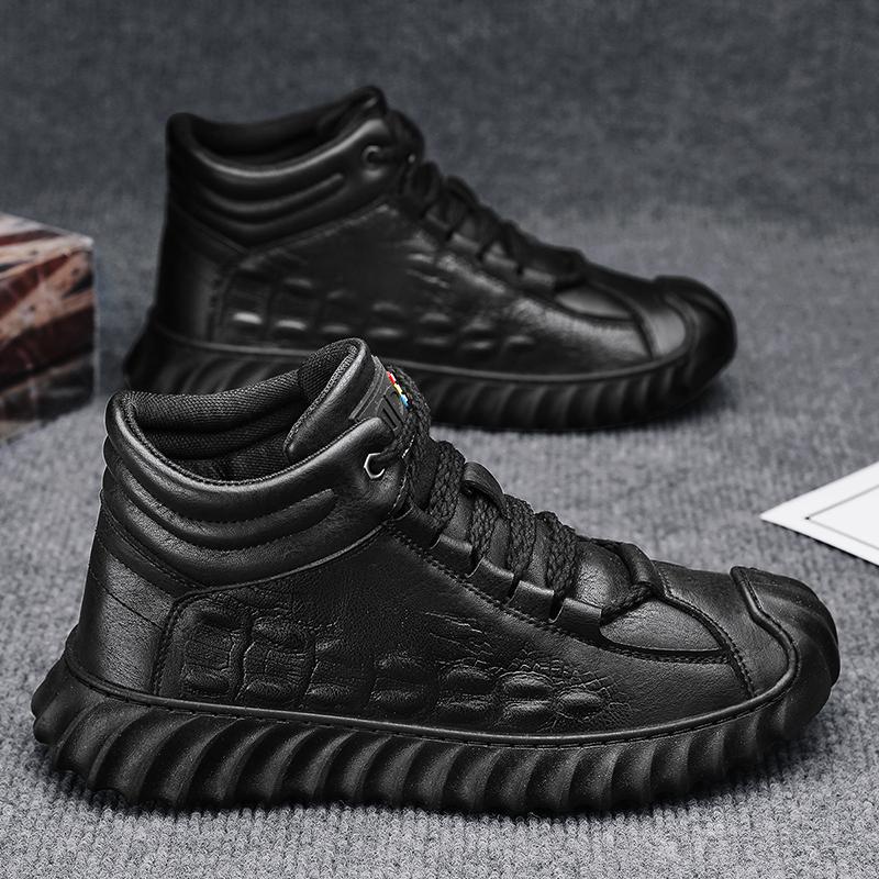 

2023 теплая хлопковая обувь, высокие хлопковые туфли для отдыха, уличная обувь высокого качества, удобные амортизирующие нескользящие кроссовки 39 чёрный