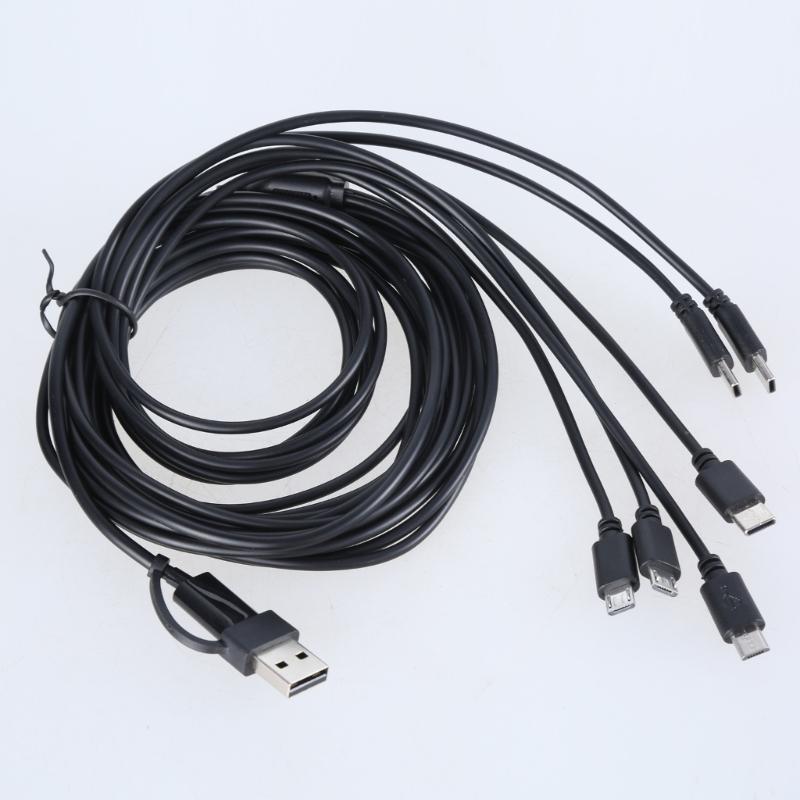 Multi Charging Cable 6Port USB Charging Cord with Type C and USB Connectors for Electronics 150cm/50cm Length