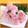 Carnation Silk Flower Bouquet For Home Office Wedding Decor Prop Photography