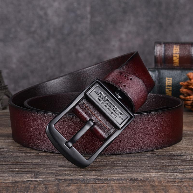 Men'S Leather Belt Cowhide Belt Men'S Casual Retro Belt