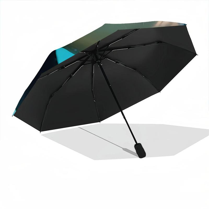 1pc Seal, Ocean Automatic Folding Umbrella Automatic Open/Close, 8-Rib Durable Frame, Compact Travel Umbrella Suitable009