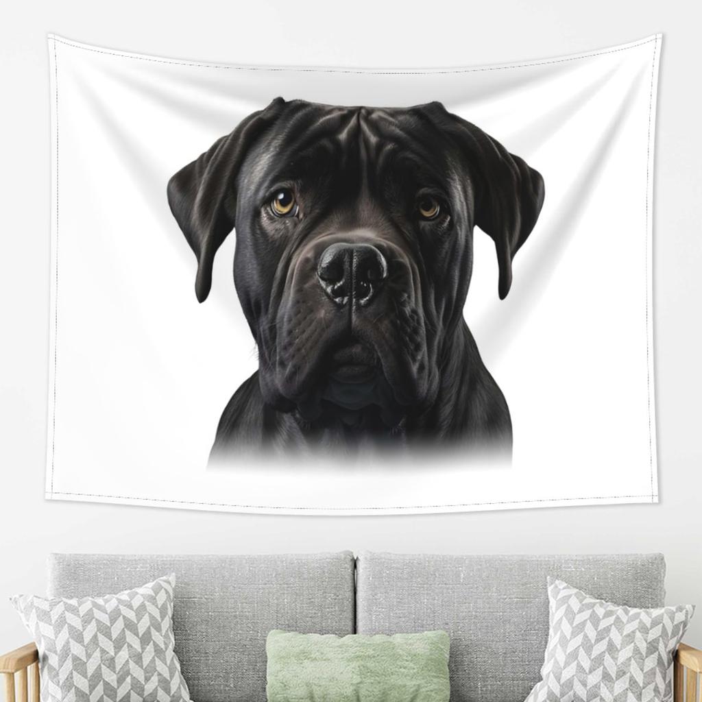 Black Cane Corso Italian Mastiff Tapestry Wall Hanging Aesthetic Home Decor Tapestries for Living Room Bedroom