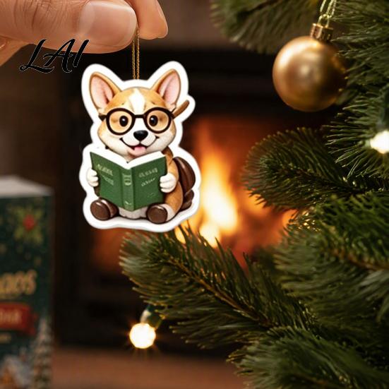 Interactive Unboxing Games 2026 Corgi Christmas Advent Calendar 24 Days Acrylic Dog Ornaments Countdown 2D Holiday Ritual Pendants for Xmas