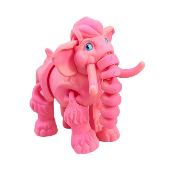 3D Printed Mammoth Figurine Elephant Ornament with Movable Joints Kids Stress Relief Animal Small A