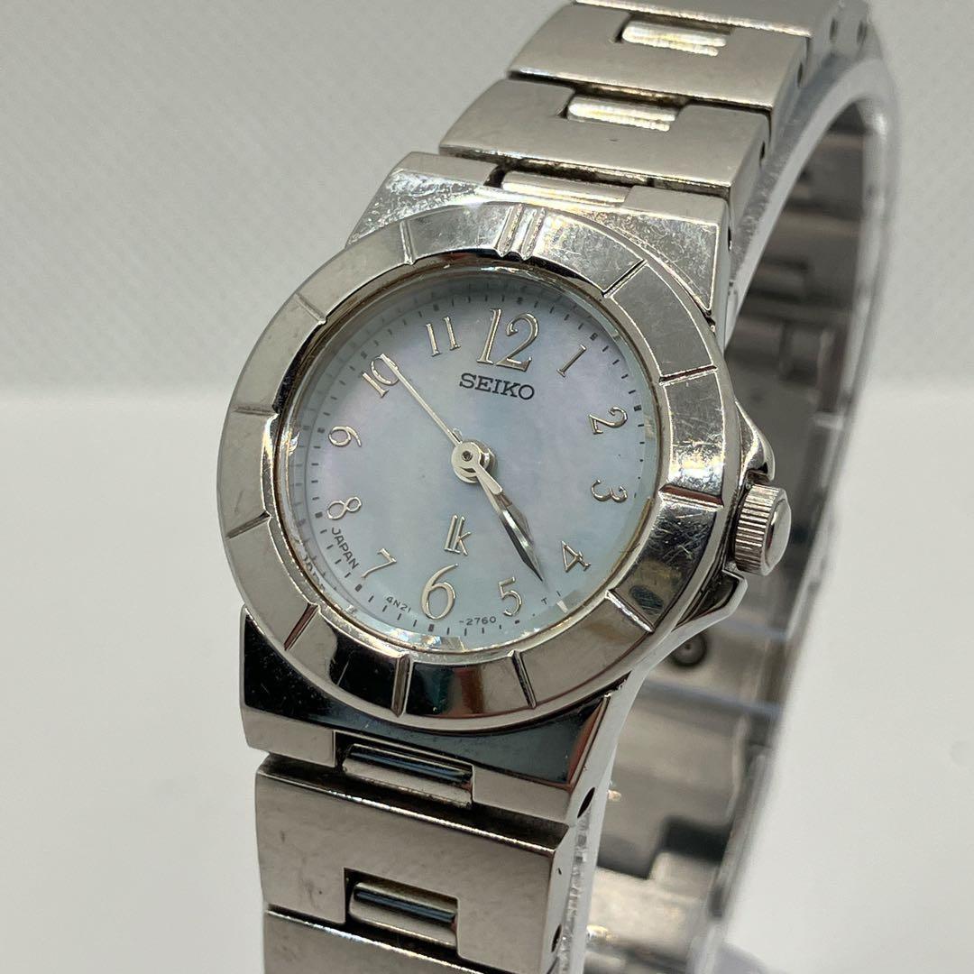 Working item Ladies SEIKO watch Light blue dial 4N21-1130 New battery