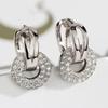 Cao Shi High-End Korean Style Women's Zircon Round Earrings