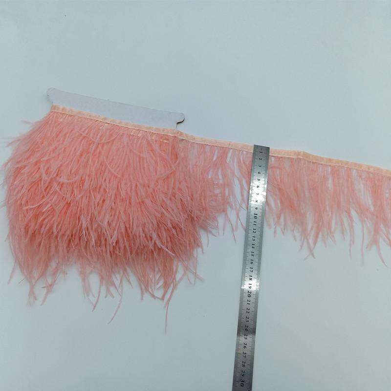 Feather1meter Dyed Colorful Ostrich Feathers Trim Ribbon for Dress Clothing Decoration Sewing Needlework Handicraft Accessories10-15cm