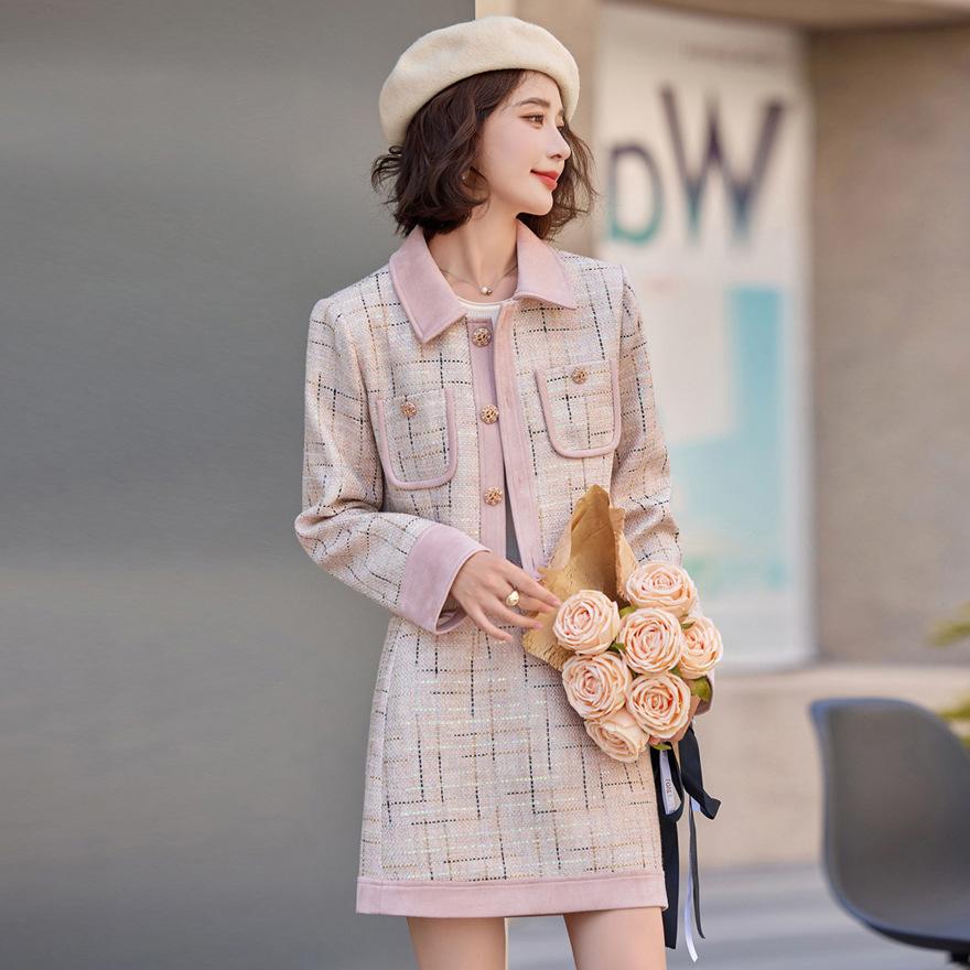 Short wool coat women's winter short man tall suit fashion temperament professional wear short skirt two-piece set