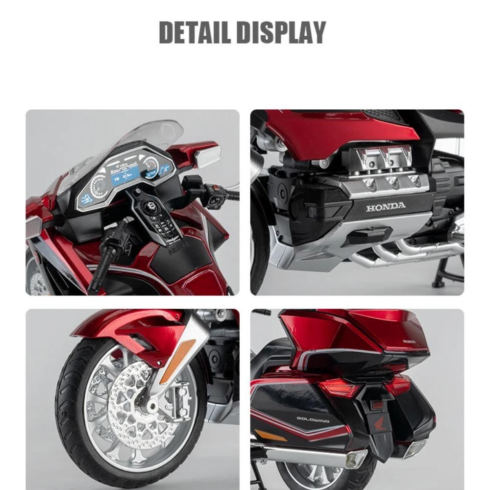 1/11 Honda Gold Wing GL800 2021 Alloy Die Cast Motorcycle Model Vehicle Collection Sound and Light Off Road Autocycle Toys Car
