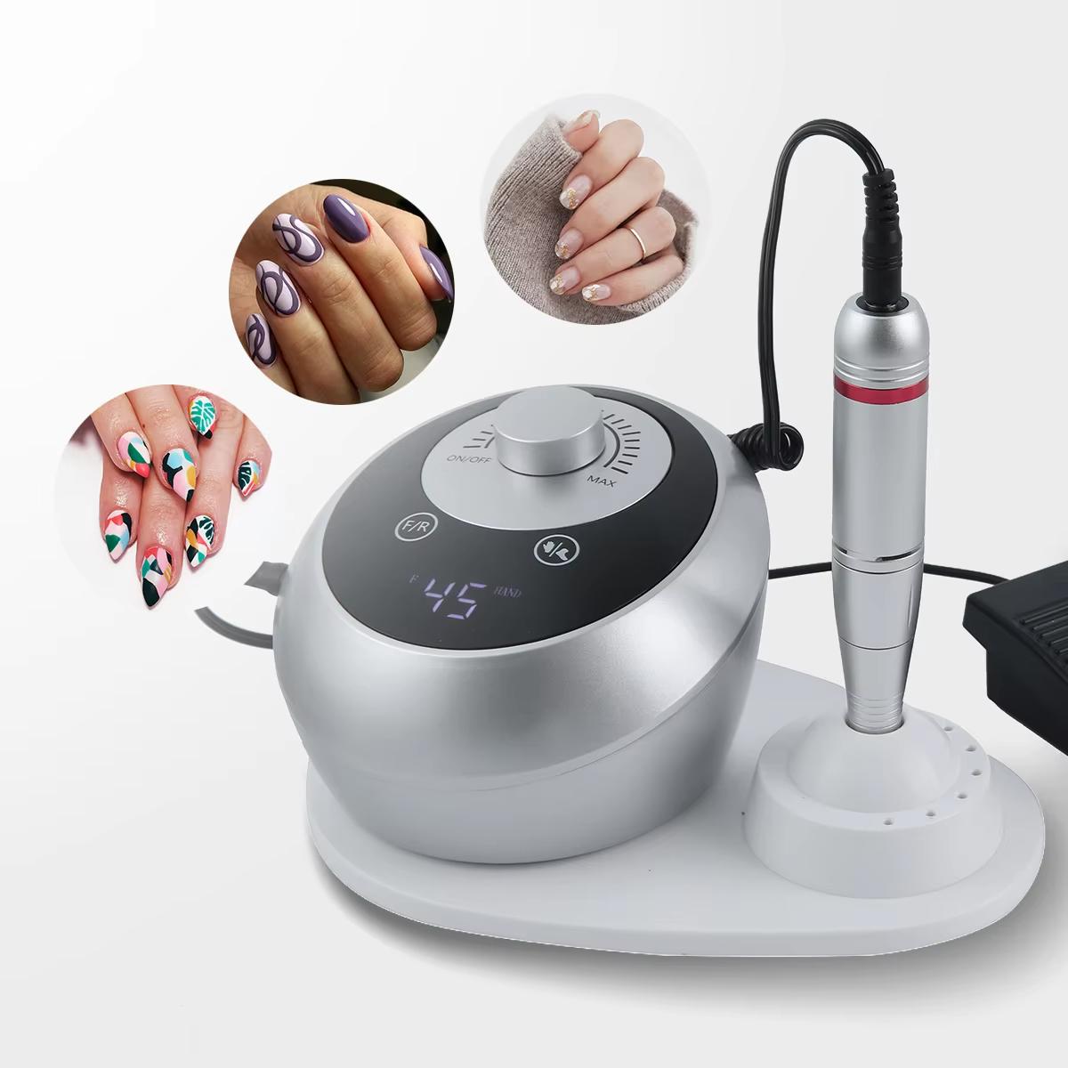 

45000 об/хв Професійна електрична пилка для нігтів Манікюрна машинка Низький рівень шуму Набір наждачного паперу для нігтів Полірувальне обладнання для нігтів Інструменти US