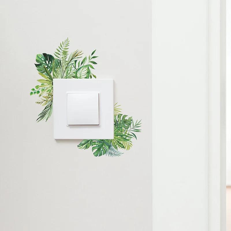 Switch Decorative Stickers Warm Flowers Wall Socket Light Switch Home Decor Simple Wallpaper Wallpaper Self-adhesive Waterproof