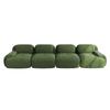 4-Seater Sofa Soft Corduroy, Frameless, 32D High-Elastic Padding, Pet-Friendly, Vacuum-Packed, Combinable, No Assembly for Bedroom and Office, Green