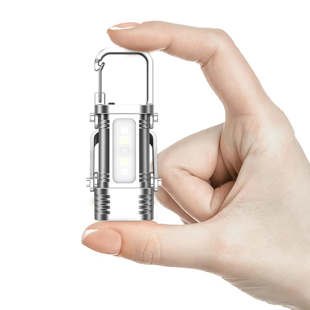 Multifunctional Keychain Flashlights USB Rechargeable Mini Flashlight  Outdoor Hiking Camping