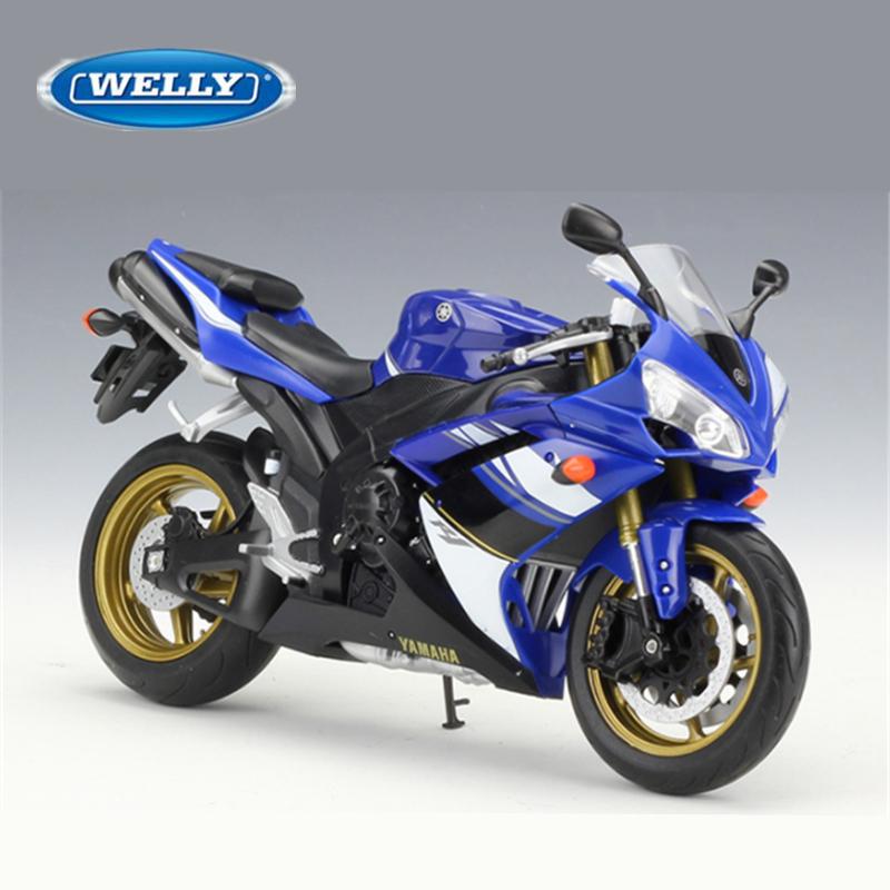 WELLY 1/10 YAMAHA YZF-R1 Alloy Racing Motorcycle Model Diecasts Metal Sports Motorcycle Model High Simulation Childrens Toy Gift