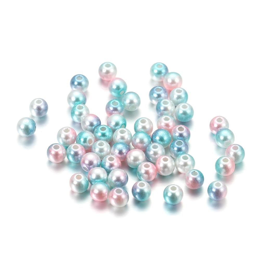 50-400Pcs 3-12mm Colorful Acrylic ABS Imitation Pearl Bead Loose Spacer Beads for DIY Bracelet Necklace Jewelry Making Supplies