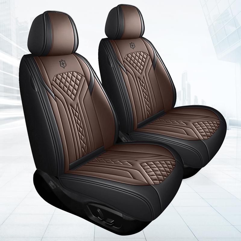 2pcs Universal Front Car Seat Covers, Premium  Napa Leather Comfortable & Durable for All Seasons Fits Most Vehicle Models