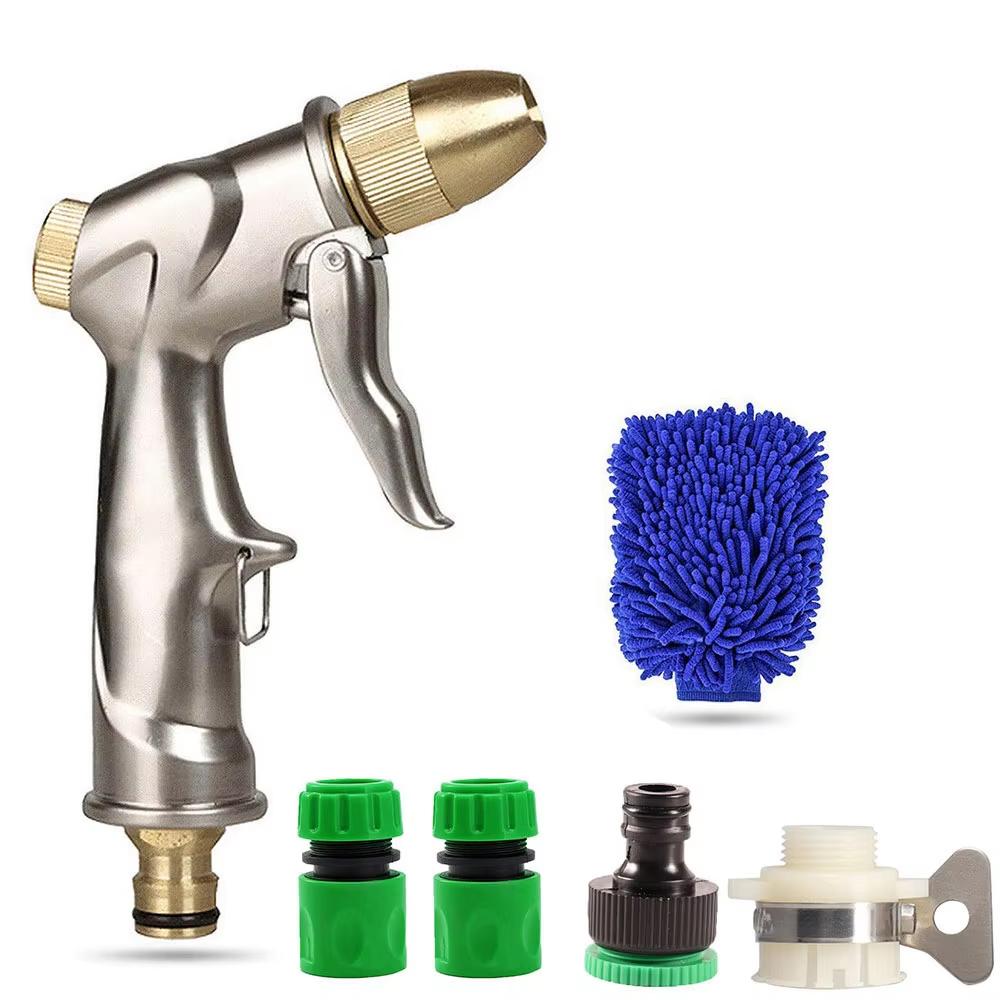 High Pressure Metal Garden Water Spray Sprayer with Hose Jet for Lawn Car Washing Yard Watering - Household Garden Sprinkle Gun