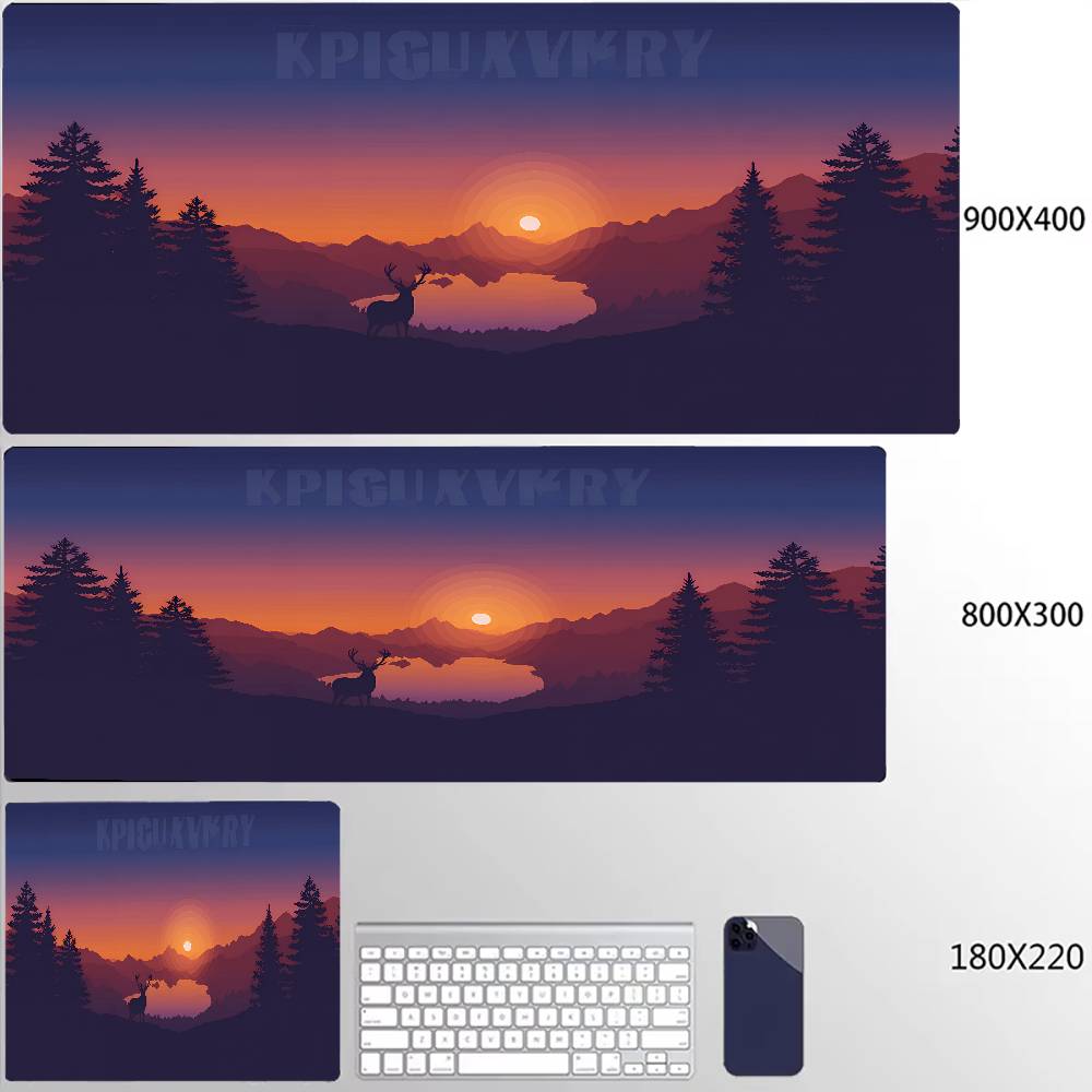 Firewatch Mouse Pad XXL Rubber Deep Forest Large Mousepad Gamer Non-Slip Art Desk Mat Computer Laptop Pads 90x40cm Keyboard Mats