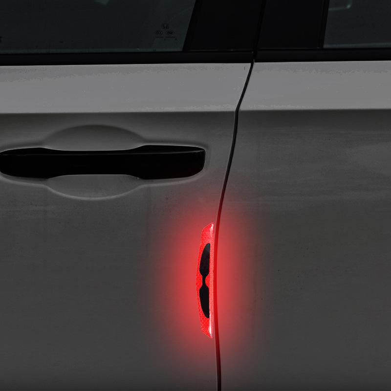 Reflective Carbon Fiber Anti-Collision Car Stickers for Handles, Door Bowl, and Mirrors